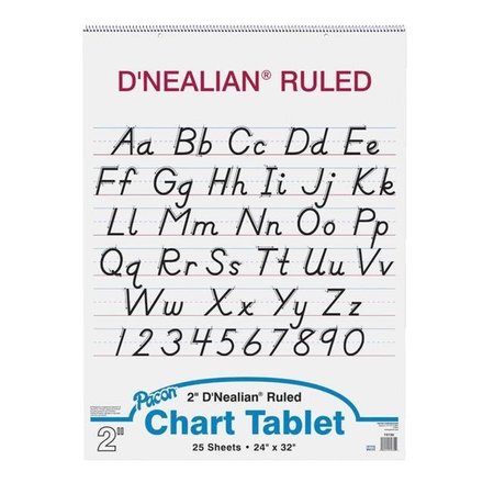 PACON CORPORATION Pacon 006408 24 x 32 In. 2-Hole Punched Manuscript Cover Chart Tablet; 25 Sheets; 2 In. Ruling; 1 In. Skip Line; Blue And Red Base 6408